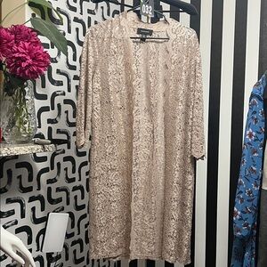 #32 R&M Richard’s Champagne With Golden sequence, laced cardigan